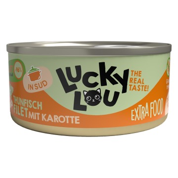 Lucky Lou Extrafood Filet w Bulionie 18 x 70 g - Tuńczyk i marchew