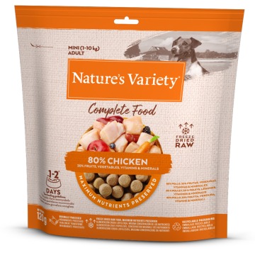 15% taniej! Nature's Variety Mini, liofilizowana karma pełnoporcjowa dla małych psów, 2 x 120 g - Ku
