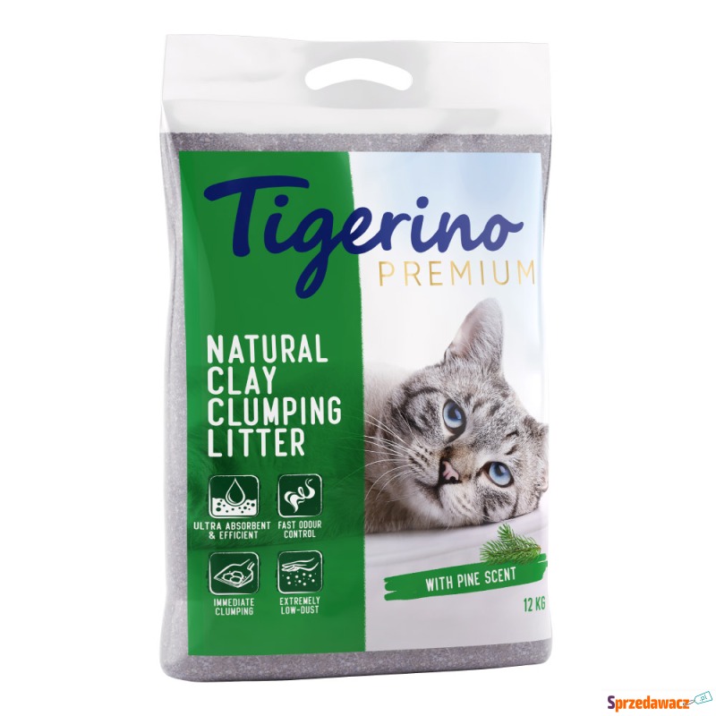 Tigerino Premium, żwirek dla kota - zapach sosny... - Żwirki do kuwety - Legnica