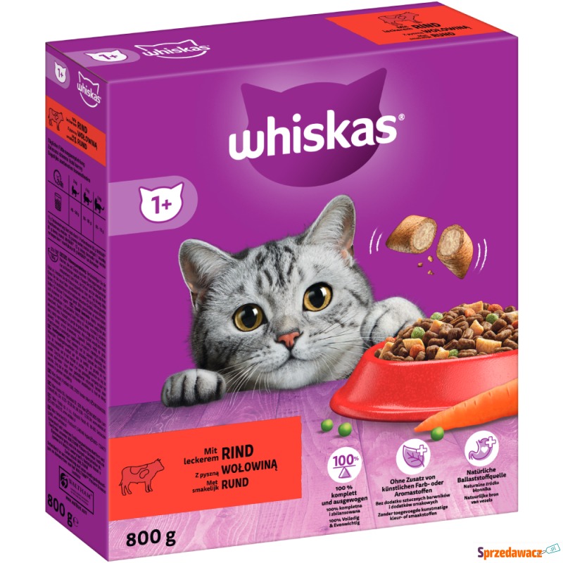 Whiskas 1+ z wołowiną - 2 x 800 g - Karmy dla kotów - Zamość