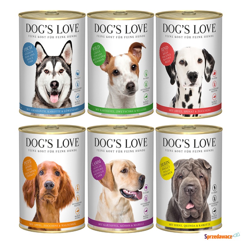 Dog's Love Adult 6 x 400 g - Pakiet mieszany (6... - Karmy dla psów - Zabrze