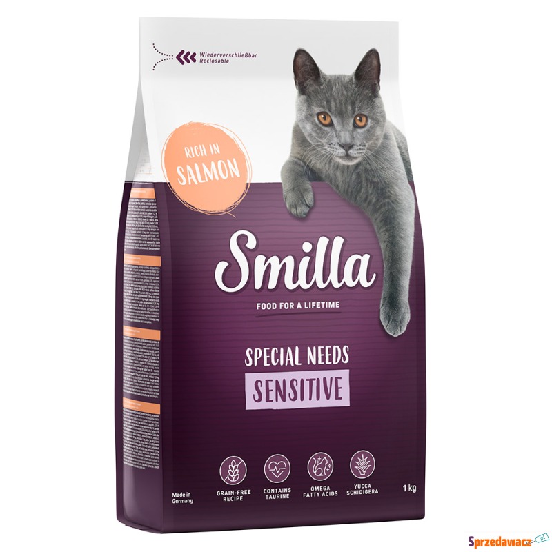 Smilla Adult Sensitive, bez zbóż, łosoś - 1 kg - Karmy dla kotów - Bielsko-Biała