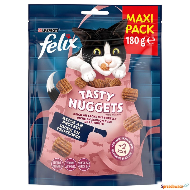 Felix Tasty Nuggets, łosoś i pstrąg - 2 x 180... - Przysmaki dla kotów - Bielsko-Biała