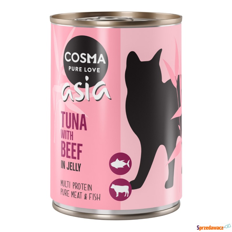 Pakiet Cosma Asia, 12 x 400 g - Tuńczyk z wołowiną - Karmy dla kotów - Elbląg
