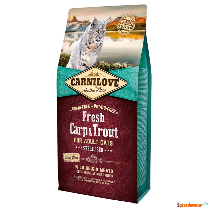 Carnilove Fresh Adult Sterilised, karp z pstr... - Karmy dla kotów - Płock