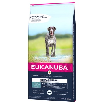Eukanuba Grain Free Adult Large Breed, z łososiem - 2 x 12 kg