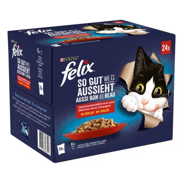 Pakiet Felix Fantastic w galarecie, So gut wie es aussieht, 48 x 85 g - Mięsne smaki