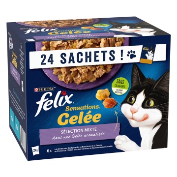 Felix Sensations w saszetkach, 24 x 85 g - Mieszany wybór w galarecie