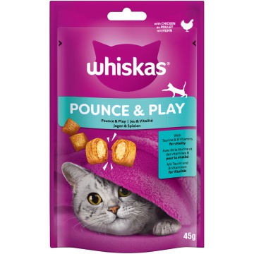 Whiskas Snacks Pounce & Play - Kurczak, 8 x 45 g