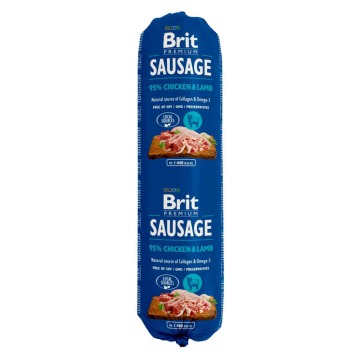 Brit Premium Sausage, 12 x 800 g - Kurczak z jagnięciną