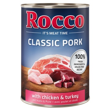 Korzystny pakiet Rocco Classic Pork, 12 x 400 g - Kurczak i indyk