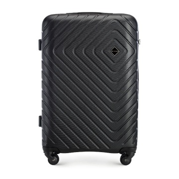 Wittchen - Średnia walizka z ABS-u z geometrycznym tłoczeniem czarna