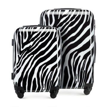Wittchen - Zestaw walizek z ABS-u w zwierzęcy wzór biało-czarny