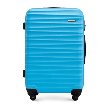 Wittchen - Średnia walizka z ABS-u z żebrowaniem niebieska