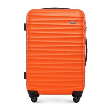 Wittchen - Średnia walizka z ABS-u z żebrowaniem pomarańczowa