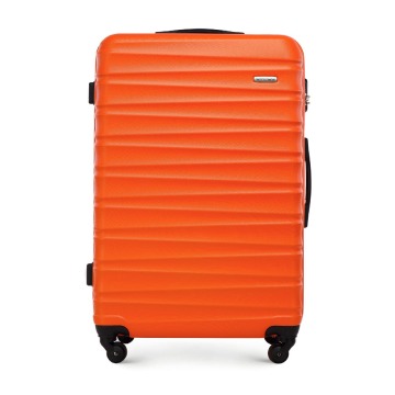 Wittchen - Duża walizka z ABS-u z żebrowaniem pomarańczowa