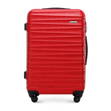 Wittchen - Średnia walizka z ABS-u z żebrowaniem czerwona