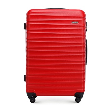 Wittchen - Duża walizka z ABS-u z żebrowaniem czerwona