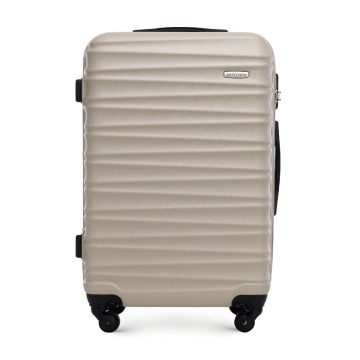 Wittchen - Średnia walizka z ABS-u z żebrowaniem beżowa