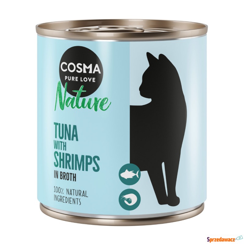 Pakiet Cosma Nature, 12 x 280 g - Tuńczyk i krewetki - Karmy dla kotów - Gliwice