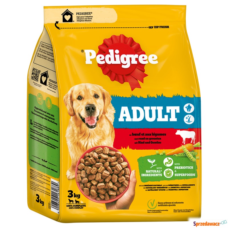 Pedigree Adult, z wołowiną i warzywami - 3 kg - Karmy dla psów - Żory