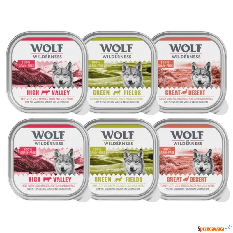 Wolf of Wilderness Adult, 6 x 300 g - Pakiet... - Karmy dla psów - Płock