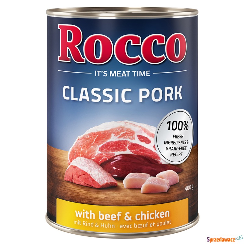 Rocco Classic Pork, 6 x 400 g - Wołowina i kurczak - Karmy dla psów - Gorlice