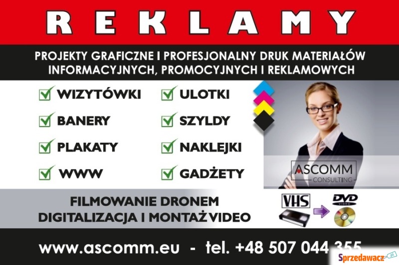 Wizytówki, ulotki, banery, naklejki, tablice,... - Reklama, marketing - Kraków