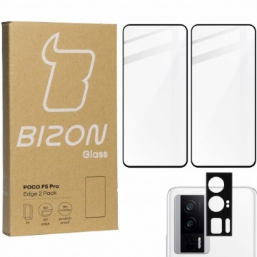 2x Szkło + szybka na aparat BIZON Edge Pack do Xiaomi Poco F5 Pro