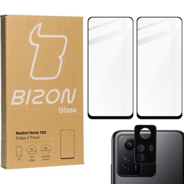 2x Szkło + szybka na aparat BIZON Edge 2 Pack do Redmi Note 12S