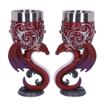 Dragons devotion - zestaw 2 kielichów dekoracyjnych ze smokami