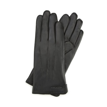 Wittchen - Damskie rękawiczki skórzane z pionowymi przeszyciami czarne