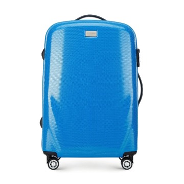 Wittchen - Średnia walizka z polikarbonu jednokolorowa niebieska