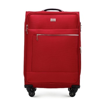 Wittchen - Średnia walizka miękka z błyszczącym suwakiem z przodu czerwona