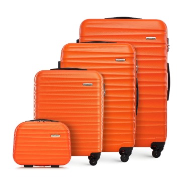 Wittchen - Komplet walizek z ABS-u z żebrowaniem pomarańczowy