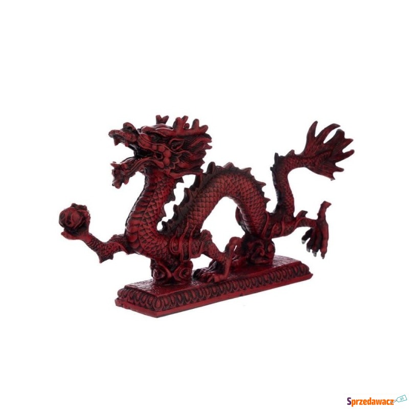 Czerwony chiński smok - figurka długość 33cm - Figurki, rzeźby - Wałbrzych