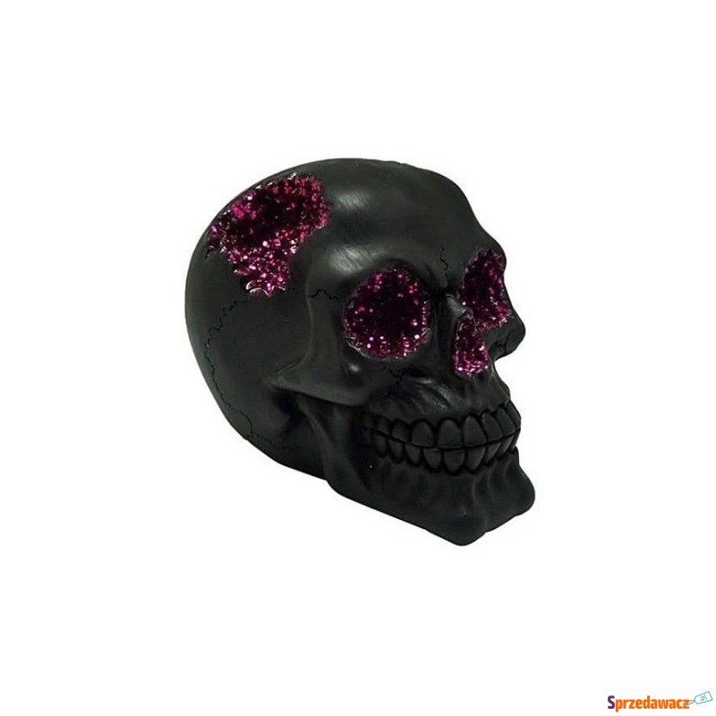 Czarna czaszka fioletowy kryształ - figurka d... - Figurki, rzeźby - Bartoszyce