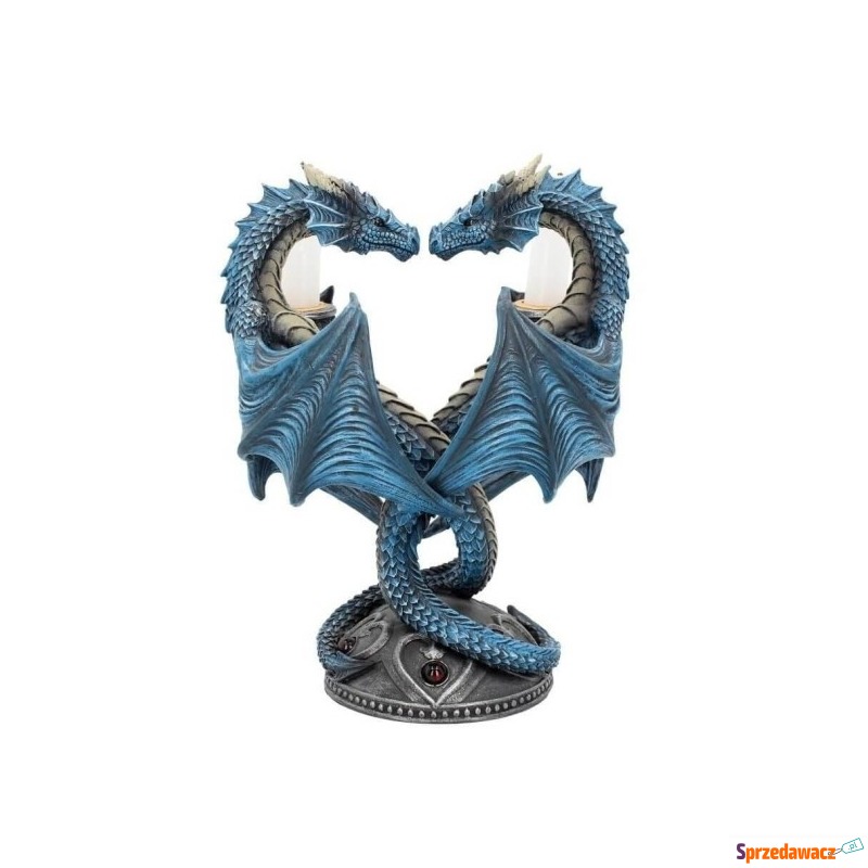 Niebieskie smocze serce "dragon heart" - świe... - Świeczki, świeczniki - Drawsko