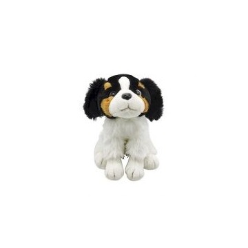  Pluszowy pies siedzący white black Anek