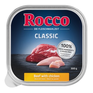 Megapakiet Rocco Classic tacki, 27 x 300 g - Wołowina i kurczak