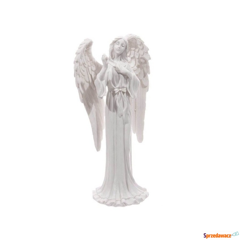 Biały anioł z gwiazdą - figurka dekoracyjna w... - Figurki, rzeźby - Bytom
