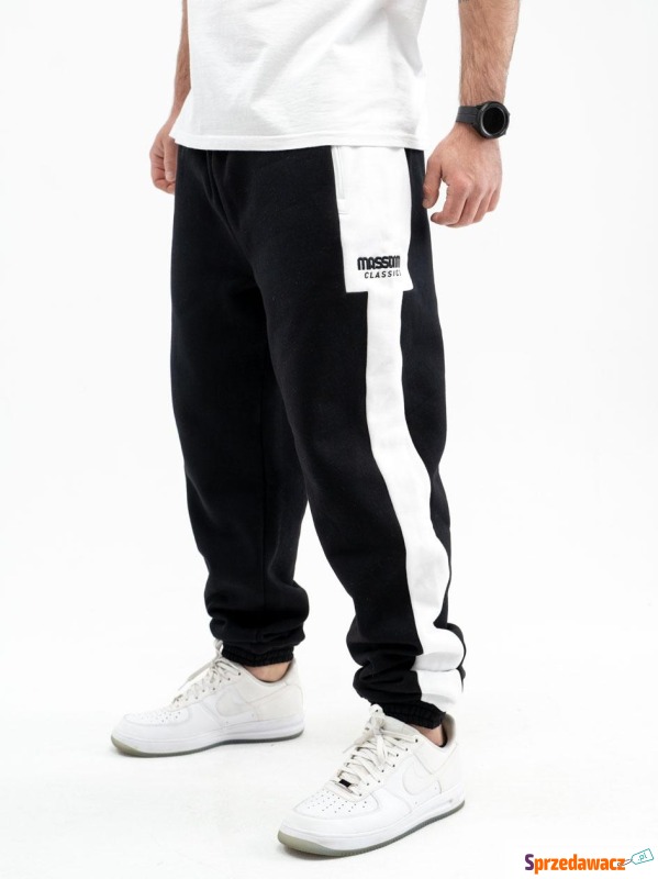 Spodnie Dresowe Męskie Czarne / Białe Mass Creed - Spodnie, spodenki - Bytom