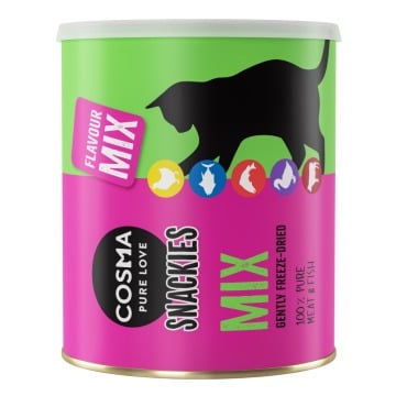 Cosma Snackies Maxi Tube, przysmak liofilizowany - Mix pięciu smaków, 150 g