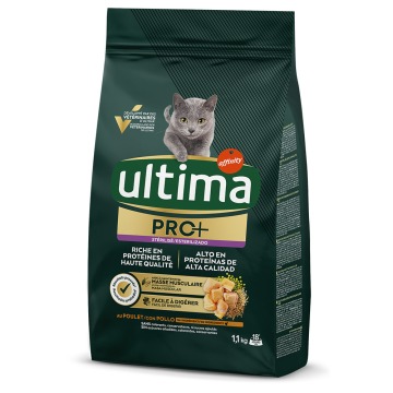 Ultima Cat PRO+ Sterilized, kurczak - 1,1 kg