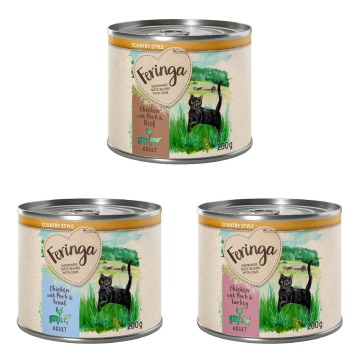 Korzystny pakiet Feringa Country Style Menu, 24 x 200 g - Pakiet mieszany I: indyk, wołowina, pstrąg