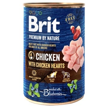 Brit Premium by Nature, 6 x 400 g - Kurczak z sercam kurzymi