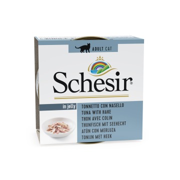 Korzystny pakiet Schesir w galarecie w puszkach, 12 x 85 g - Tuńczyk z morszczukiem