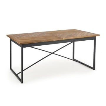 Stół rozkładany Alvaro 180-240x90x77 cm, dąb miodowy, czarny