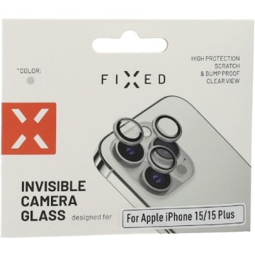 Szkło na aparat Fixed Invisible Camera Glass do iPhone 15 / 15 Plus, szare