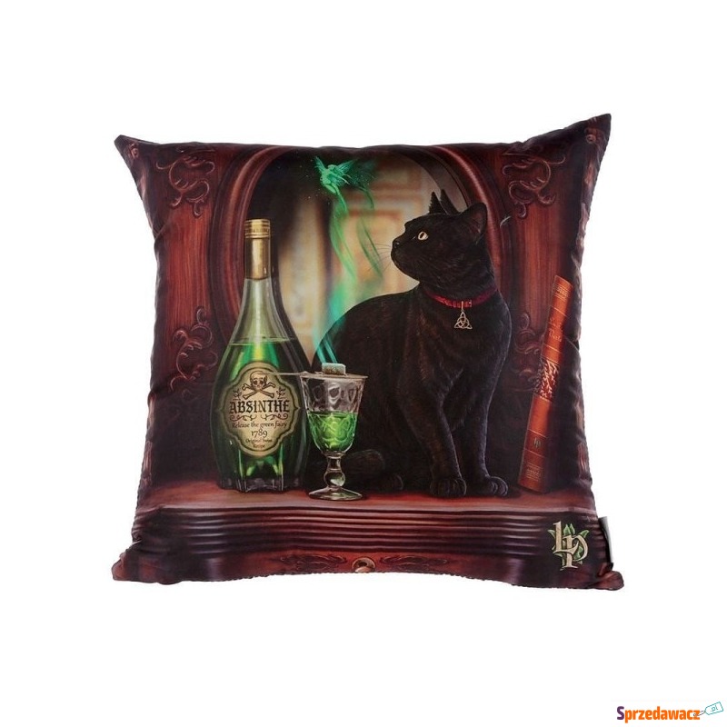 Kot i zielona wróżka - poduszka dekoracyjna - Poduszki dekoracyjne - Żelice